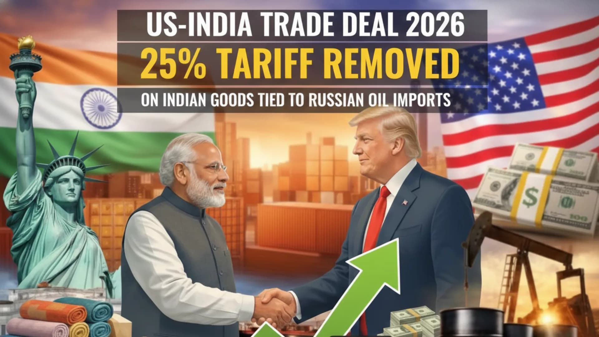 US–India Trade Deal 2026: 25% Tariff Removed on Indian Goods Tied to Russian Oil Imports