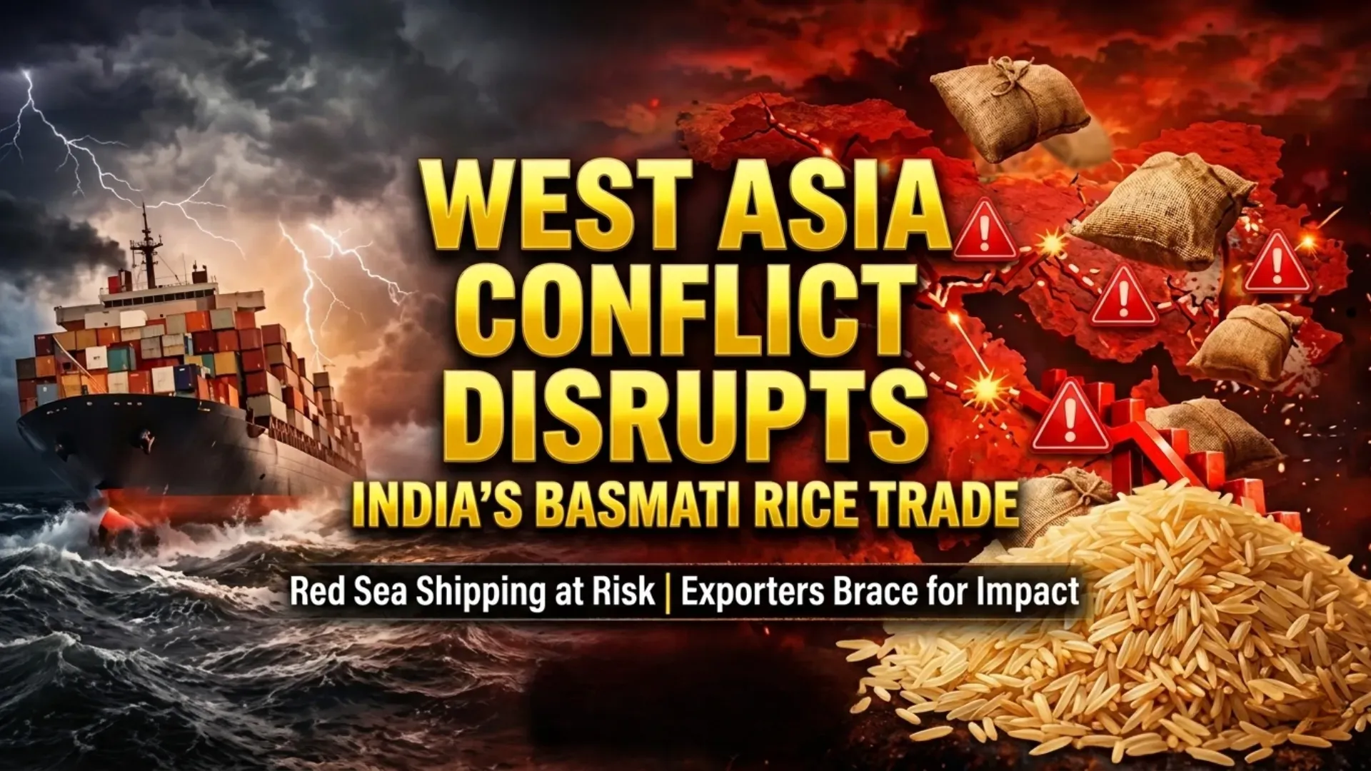 West Asia Conflict Disrupts India’s Basmati Rice Trade: Prices Fall as 400,000 Tonnes of Shipments Stall
